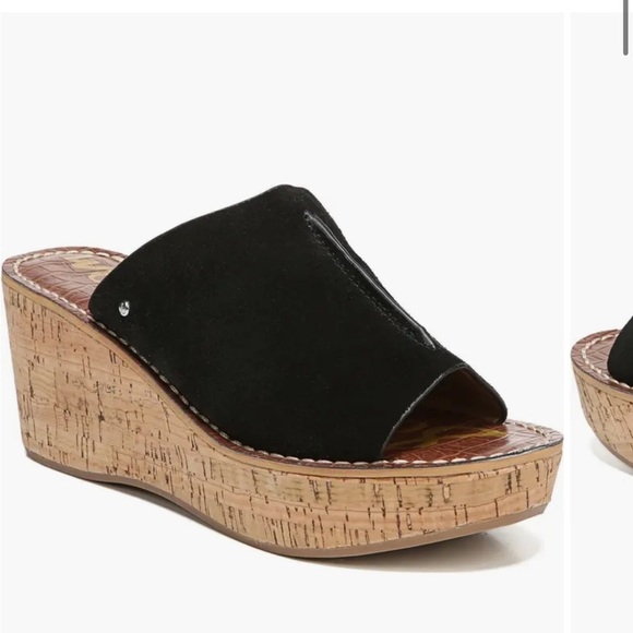 Sam Edelman Shoes - Sam Edelman Black Suede Wedge Mules